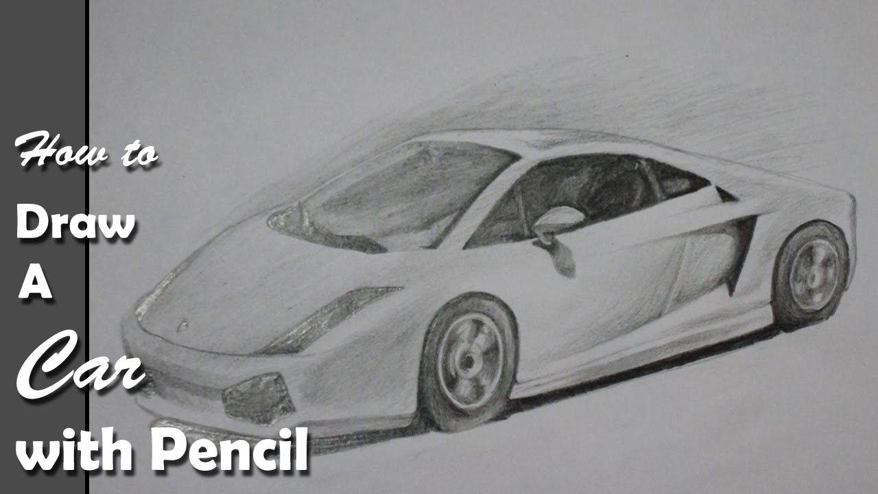 1280x720 How To Draw A Car Lamborghini Step - Lamborghini Pencil Drawing