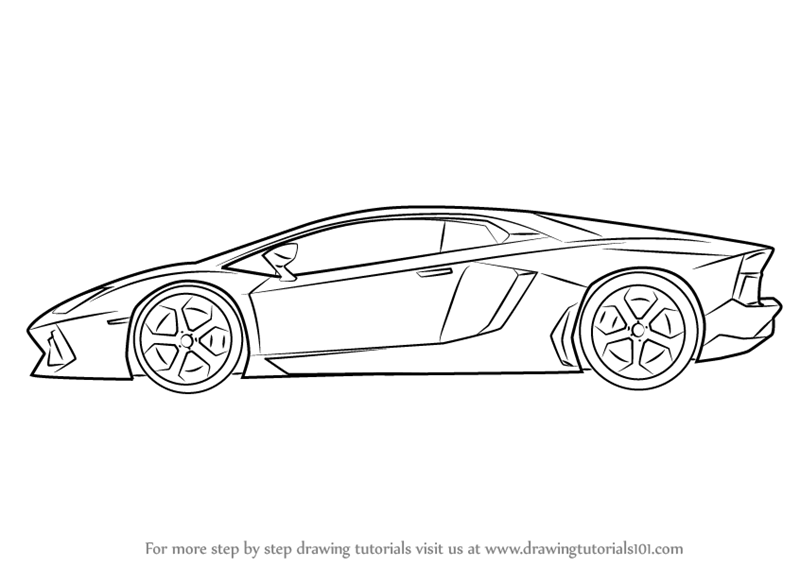 800x567 how to draw lamborghini centenario side view - Lamborghini Veneno Drawing