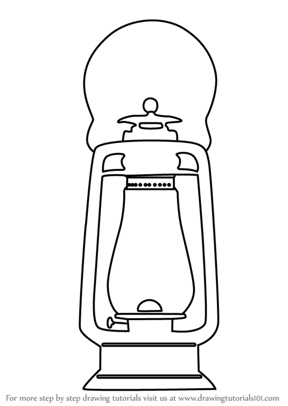 567x800 Learn How To Draw An Antique Lamp - Lamp Drawing