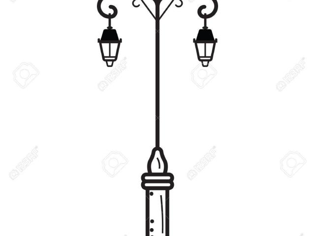 640x480 Lamp Post Clipart Drawing - Lamp Post Drawing