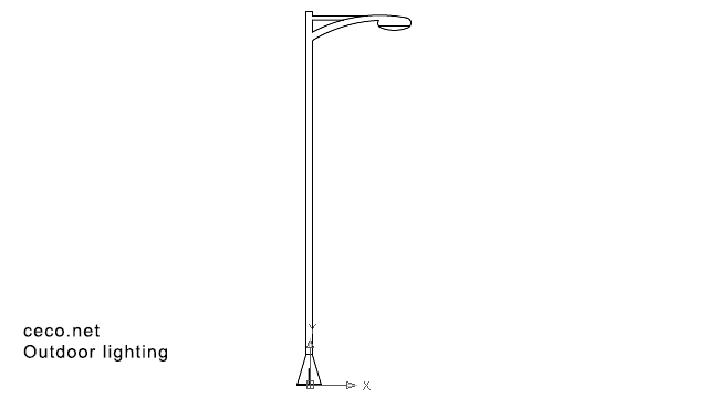 640x360 autocad drawing lamppost, streetlight dwg - Lamp Post Drawing