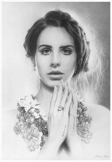 375x540 Lana Del Rey Drawing - Lana Del Rey Drawing