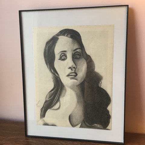 480x480 Lana Del Rey Distorted Grid Drawing Done With Pencil - Lana Del Rey Drawing
