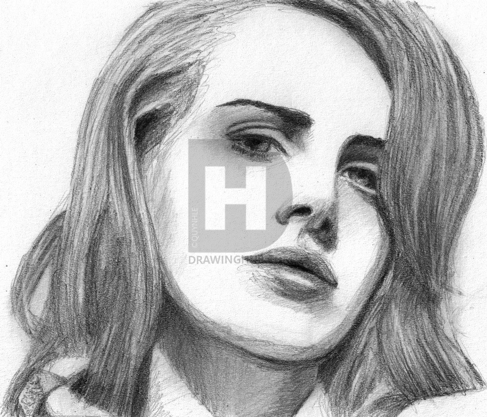 977x836 How To Draw Lana Del Rey, Step - Lana Del Rey Drawing
