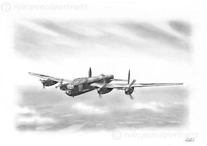 300x212 avro lancaster limited edition pencil drawing art print - Lancaster Drawing