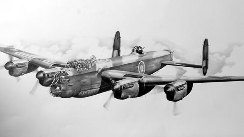500x281 aviation art, avro lancaster plane drawings aviation art - Lancaster Drawing