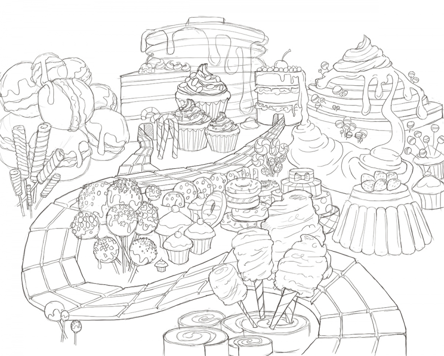 900x722 idea a day candy land sketch jessica emmett studios - Land Drawing
