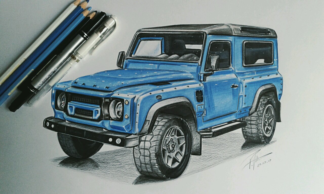 1280x768 kahn design land rover defender end edition drawing - Land Rover Drawing