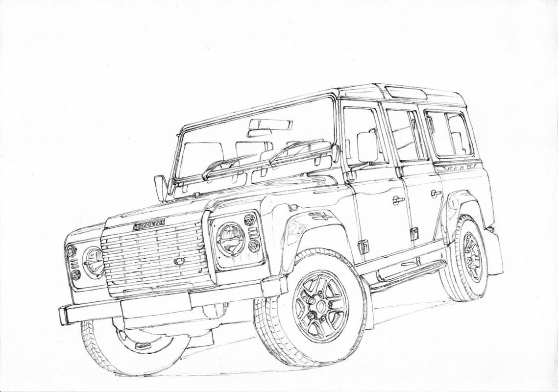 Land Rover Drawing at PaintingValley.com | Explore collection of Land ...