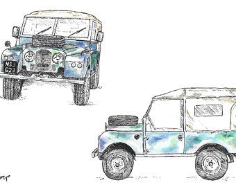 340x270 land rover drawing etsy - Land Rover Drawing