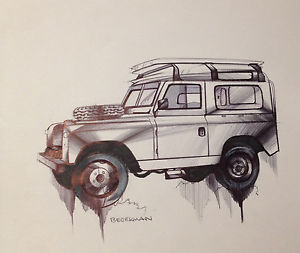 300x253 broekman original pen and marker drawing land rover series i - Land Rover Drawing