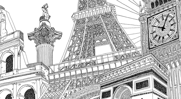 600x328 european landmark illustration on behance - Landmark Drawing