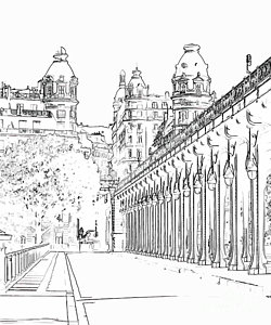 250x300 famous landmark drawings - Landmark Drawing
