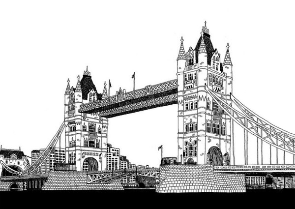 600x425 london landmark illustrations on behance - Landmark Drawing