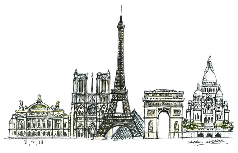 765x492 paris montage - Landmark Drawing