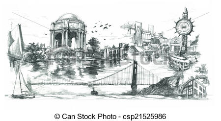 450x247 san francisco travel landmark drawing - Landmark Drawing