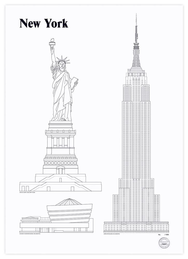725x1000 tokyo drawing landmark new york for free download - Landmark Drawing