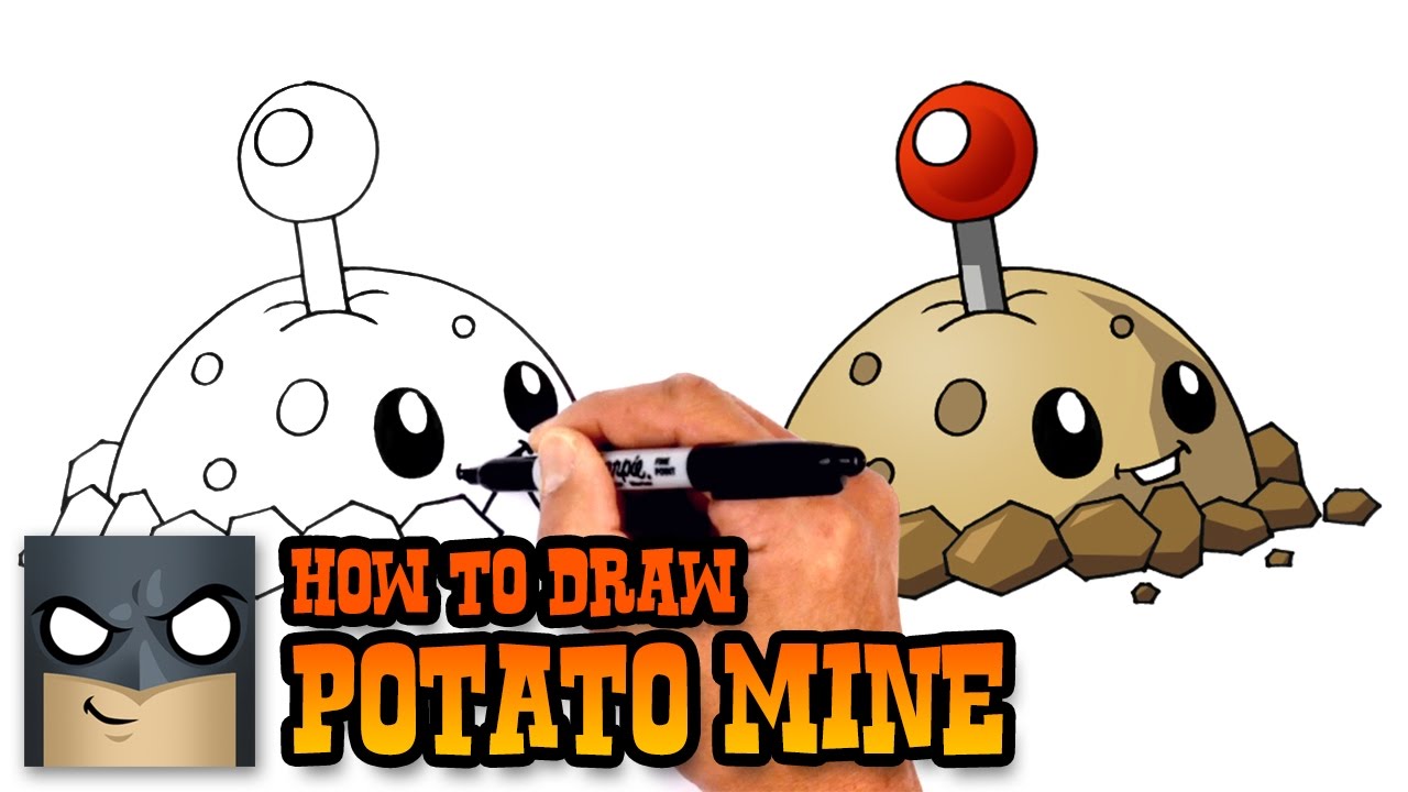 1280x720 How To Draw Potato Mine Plants Vs Zombies - Landmine Drawing