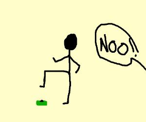 300x250 Man About To Step On Landmine - Landmine Drawing