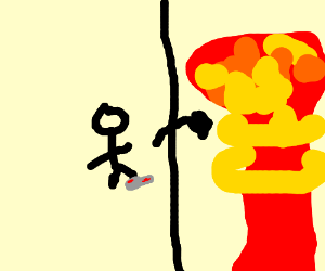 300x250 Man Steps On Land Mine - Landmine Drawing