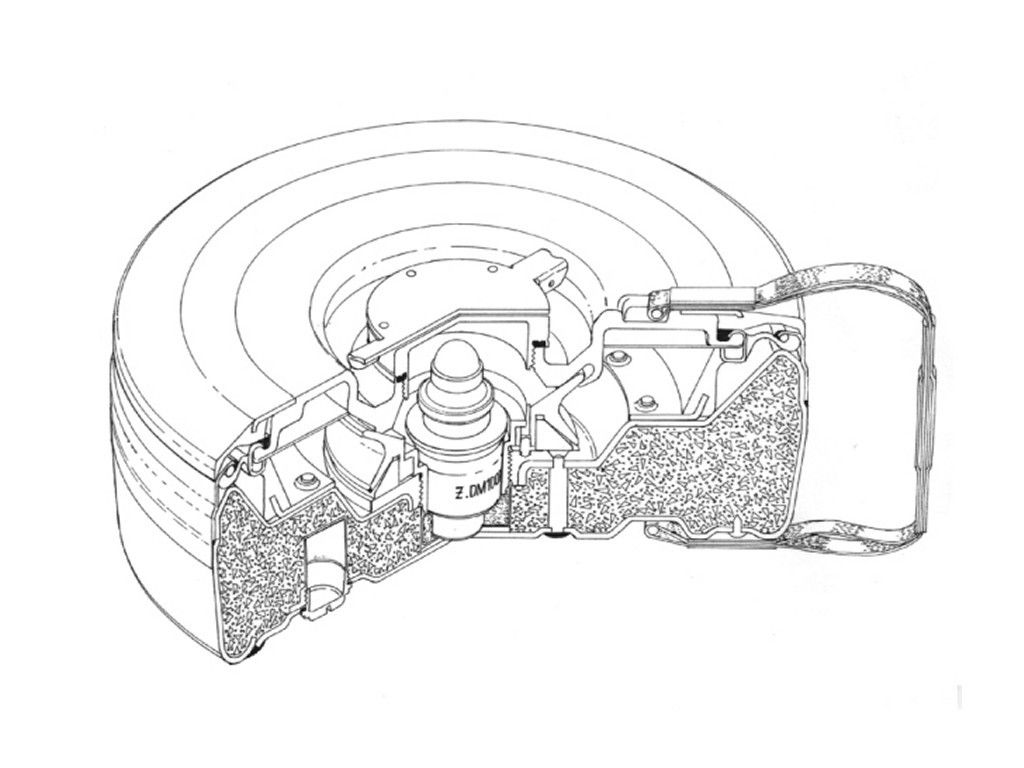 1024x768 West German Dm Antitank Landmine Drawing Cold War Military - Landmine Drawing