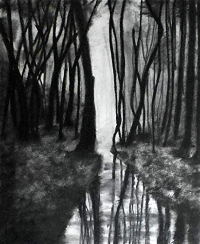 411x500  - Landscape Black And White Drawing