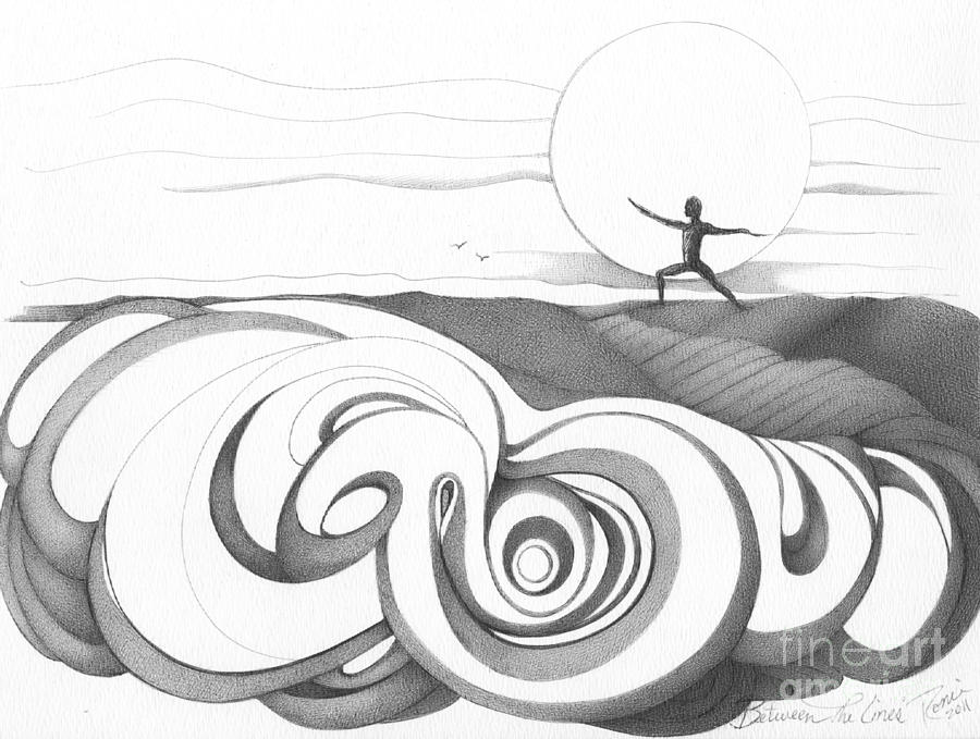 900x679 Abstract Landscape Art Black And White Yoga Zen Pose Between - Landscape Black And White Drawing