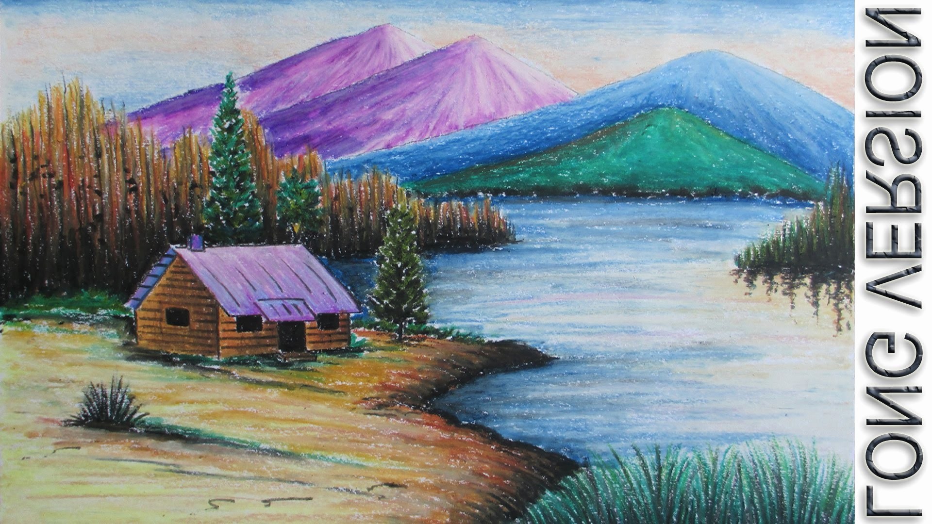 Landscape Color Drawing With Oil Pastels at