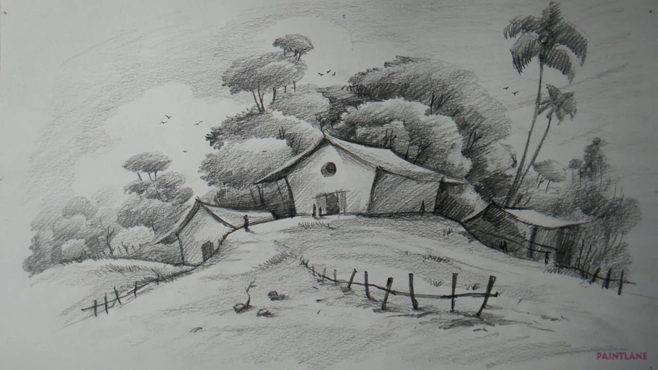 1280x720 How To Draw Easy And Simple Landscape For Beginners With Pencil - Landscape Drawing