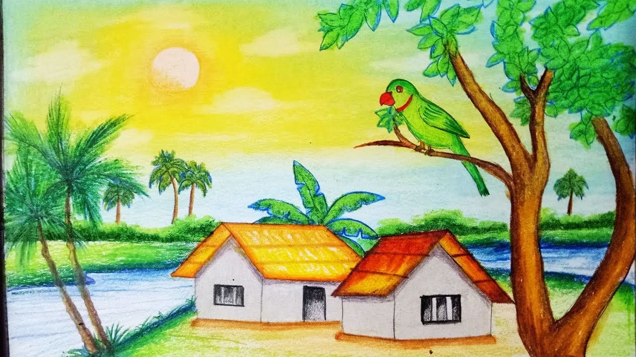 1280x720 How To Draw Pastel Landscape Step - Landscape Drawing