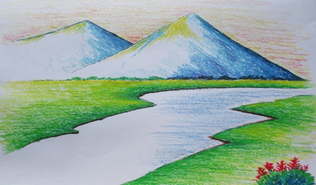 1024x600 Drawing Landscapes For Beginners Deve Drawing - Landscape Drawing