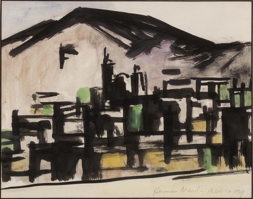 1024x806 Exhibition Of The Month The Landscape Drawings Of Herman Maril - Landscape Drawing Artists