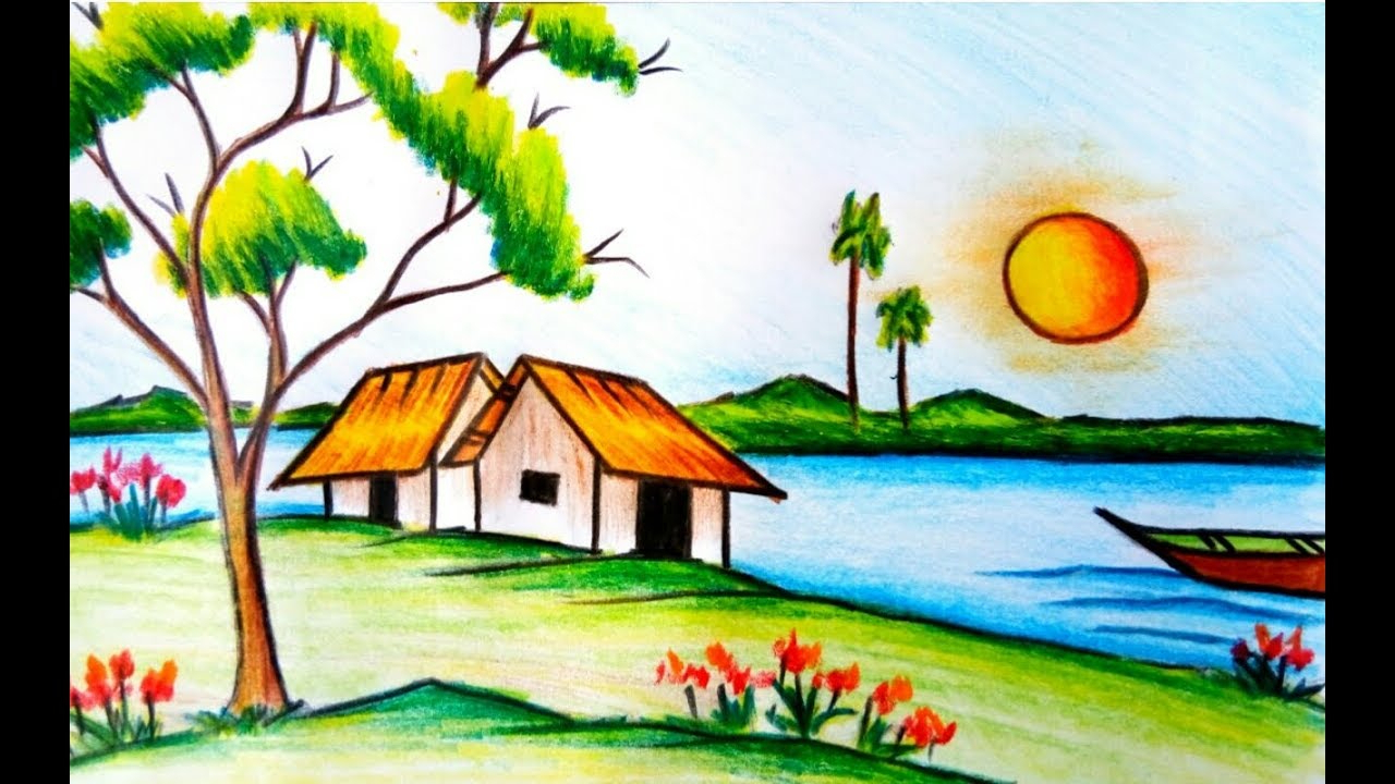 landscape drawing for kids