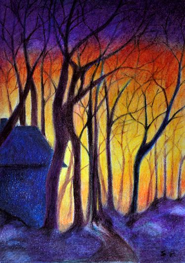 375x534 Pictures Landscape Colour Image For Drawing - Landscape Drawing Coloured