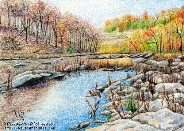 600x428 Landscape Drawing Colored Pencil - Landscape Drawing Coloured