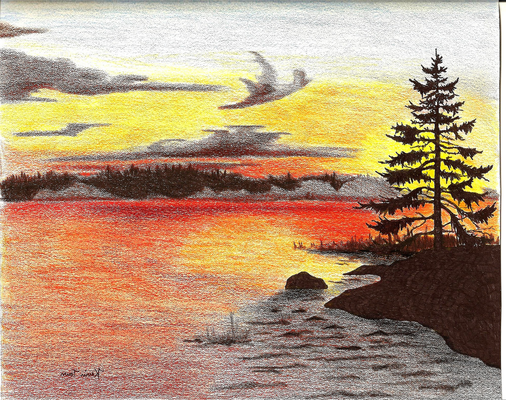 Easy Color Pencil Drawing Landscape