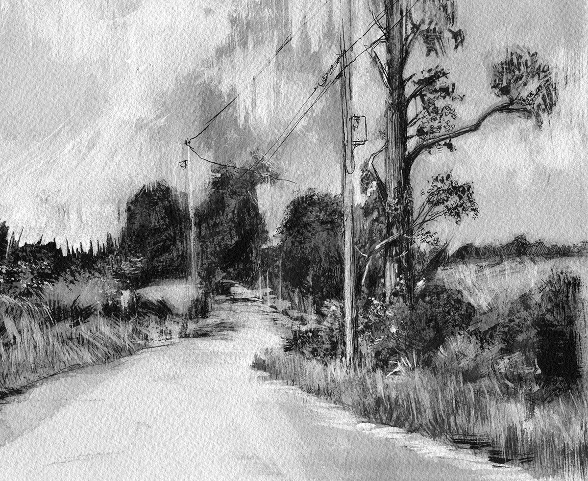 1200x981 Landscape Drawings On Behance - Landscape Drawing Images