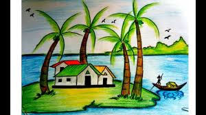 300x168 Nature Landscape Drawing In Color Pencil - Landscape Drawing In Pencil Pdf