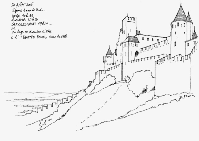 650x463 hand painted scenery artwork, landscape artwork, line drawing - Landscape Line Drawing