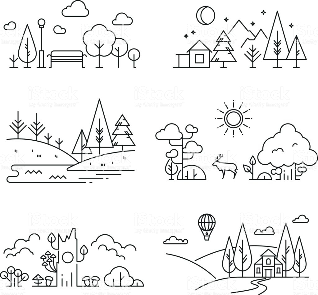 1024x948 Huge Collection Of 'landscape Outline Drawing' Download More Than - Landscape Outline Drawing