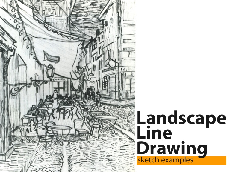 768x576 Landscape Line Drawings - Landscape Outline Drawing