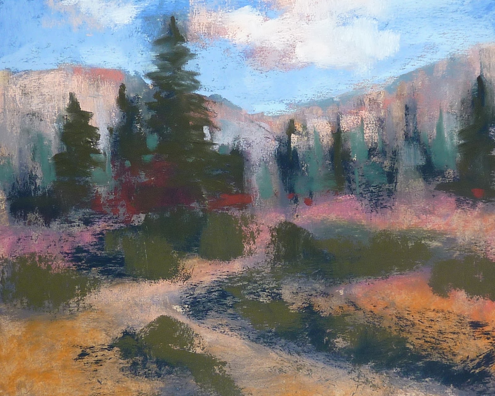 1600x1279 Pastel Landscape Demo Step - Landscape Pastel Drawing