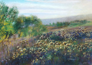 300x214 rick stoner october evening hand signed original pastel drawing - Landscape Pastel Drawing