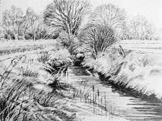 Landscape Pen Drawing