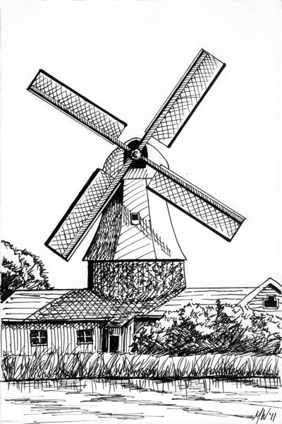 400x600 mark webster artist - Landscape Pen Drawing