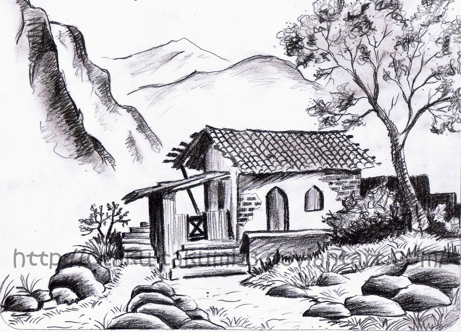 Landscape Pencil Drawing at Explore collection of