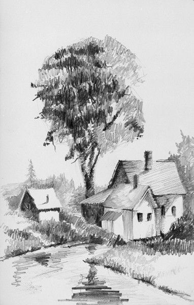 382x598 Iii Honors Art In Landscape - Landscape Pencil Drawing