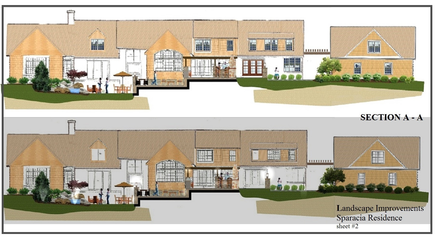 1802x996 landscape elevation drawing cleveland landscape design serviceshampm - Landscape Section Drawing