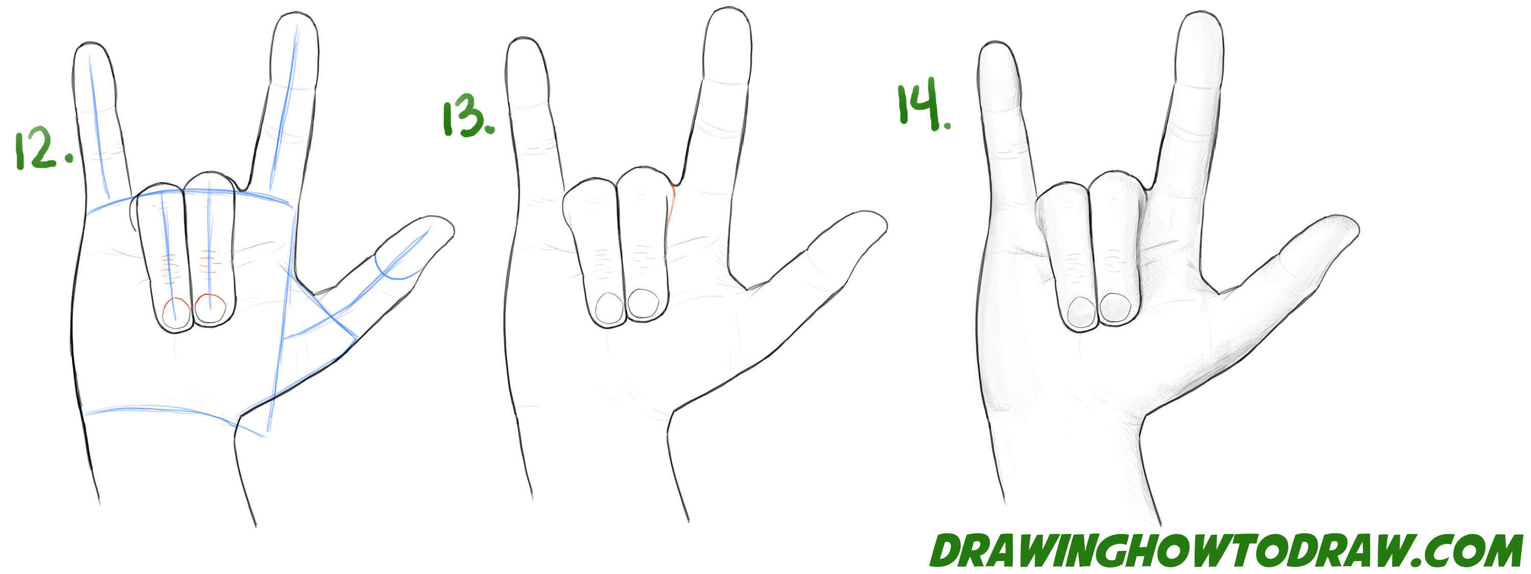 3000x1125 How To Draw Love Hands - Language Drawing