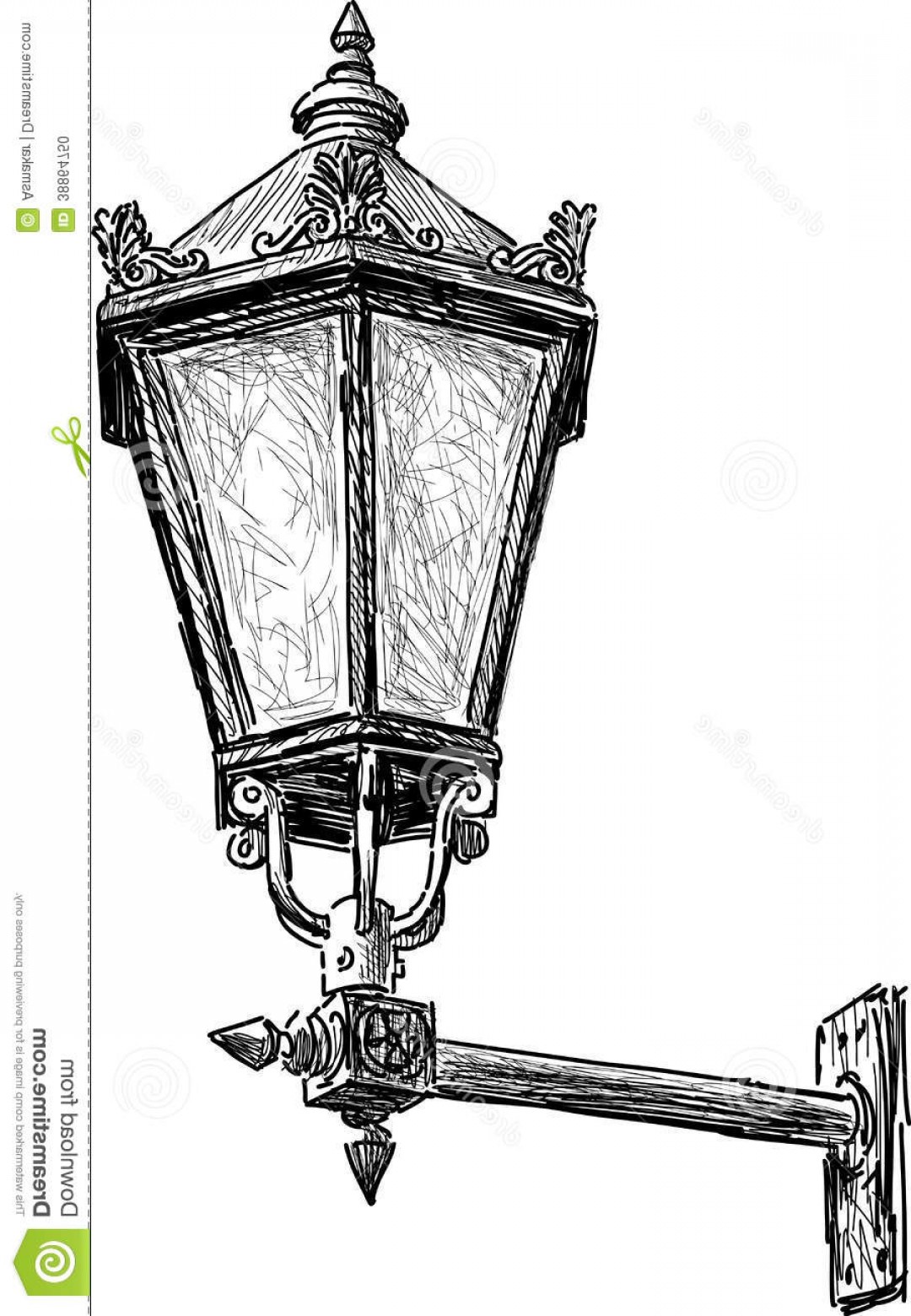 1080x1560 Stock Photo Antique Street Lantern Vector Drawing Vintage Light - Lantern Drawing